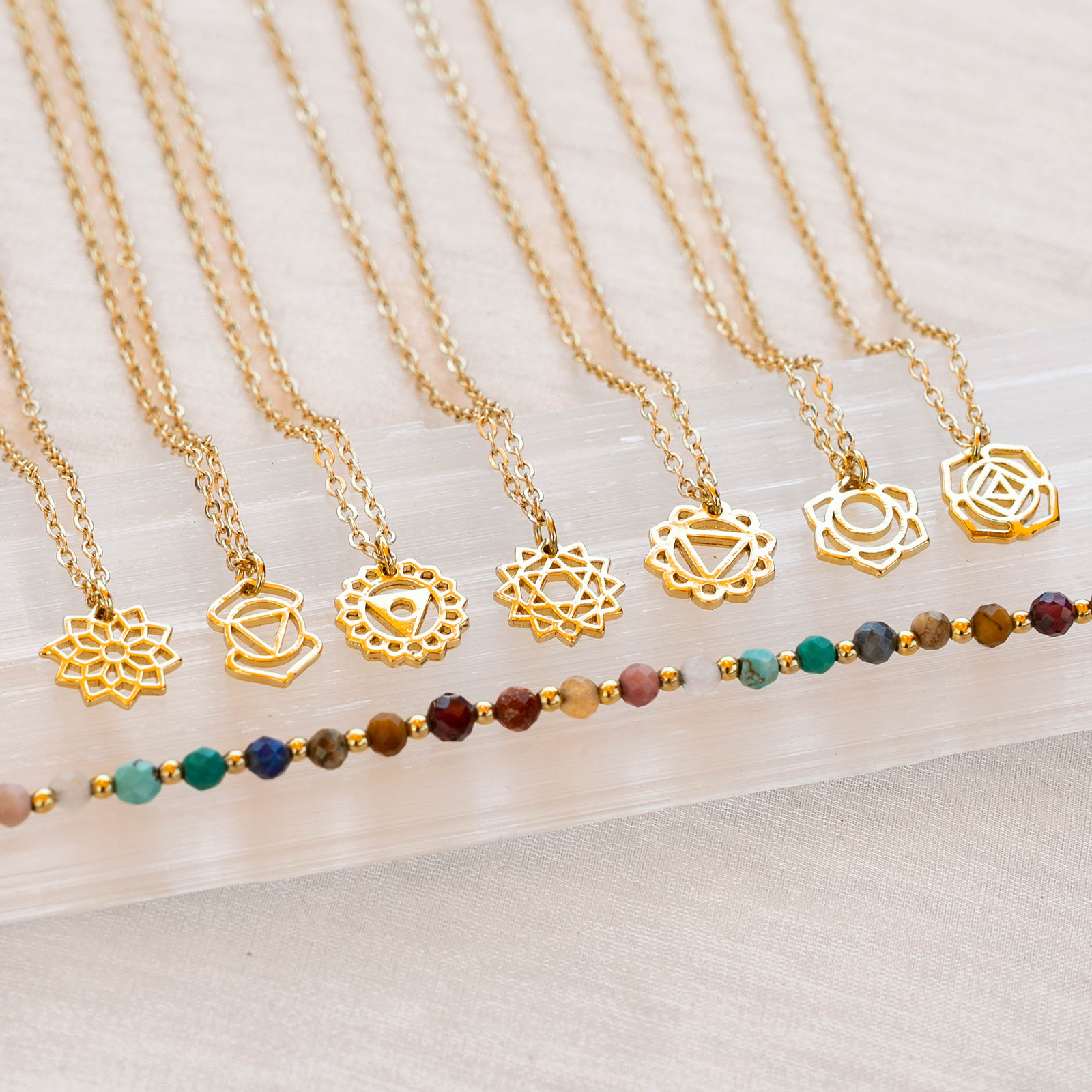 Collier Chakra du Cœur Plaqué Or