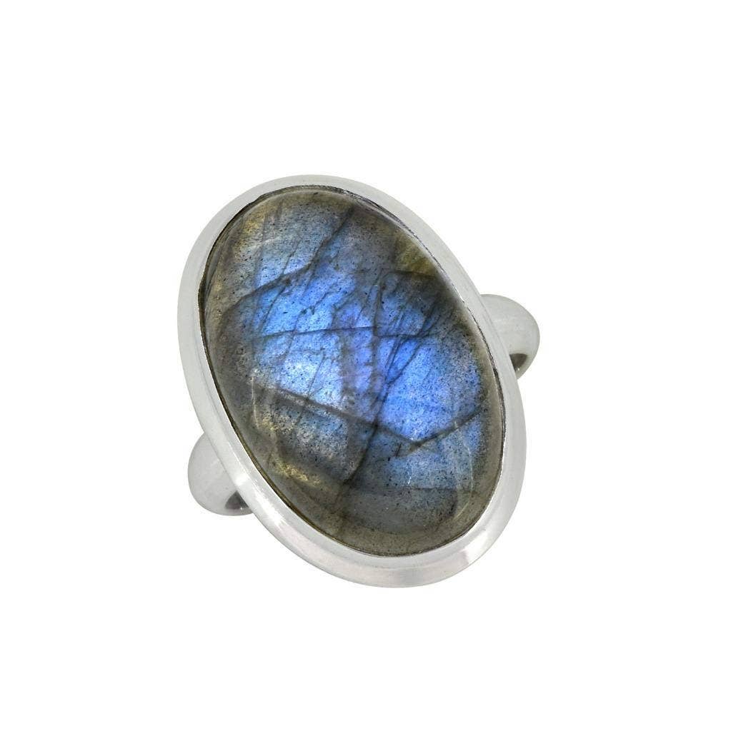 Bague Bohème en argent sterling 925 Labradorite