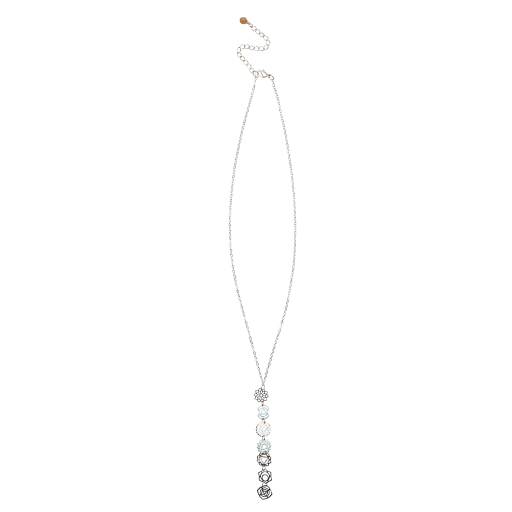 Collier Goutte à Sept Chakras Argent