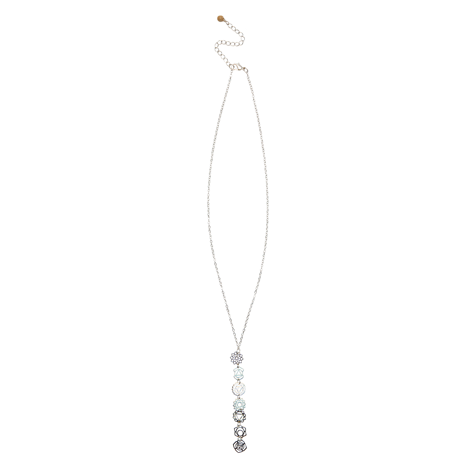 Collier Goutte à Sept Chakras Argent
