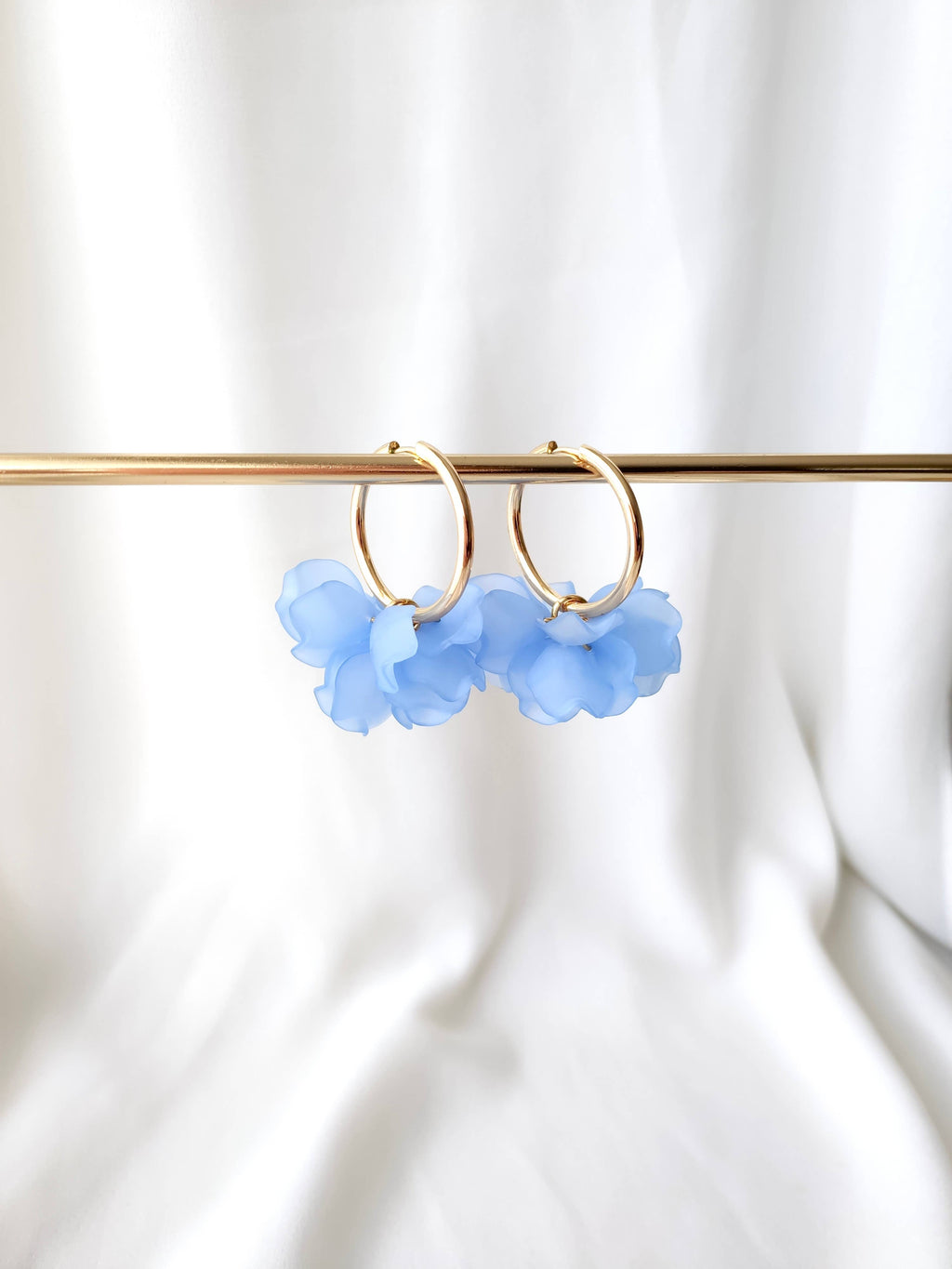 Boucles d'oreilles Créoles PEONY Fleurs Pivoine couleur au choix