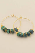 Boucles d'oreilles Créole SOFIA Chrysocolle ou Lapis Lazuli au choix