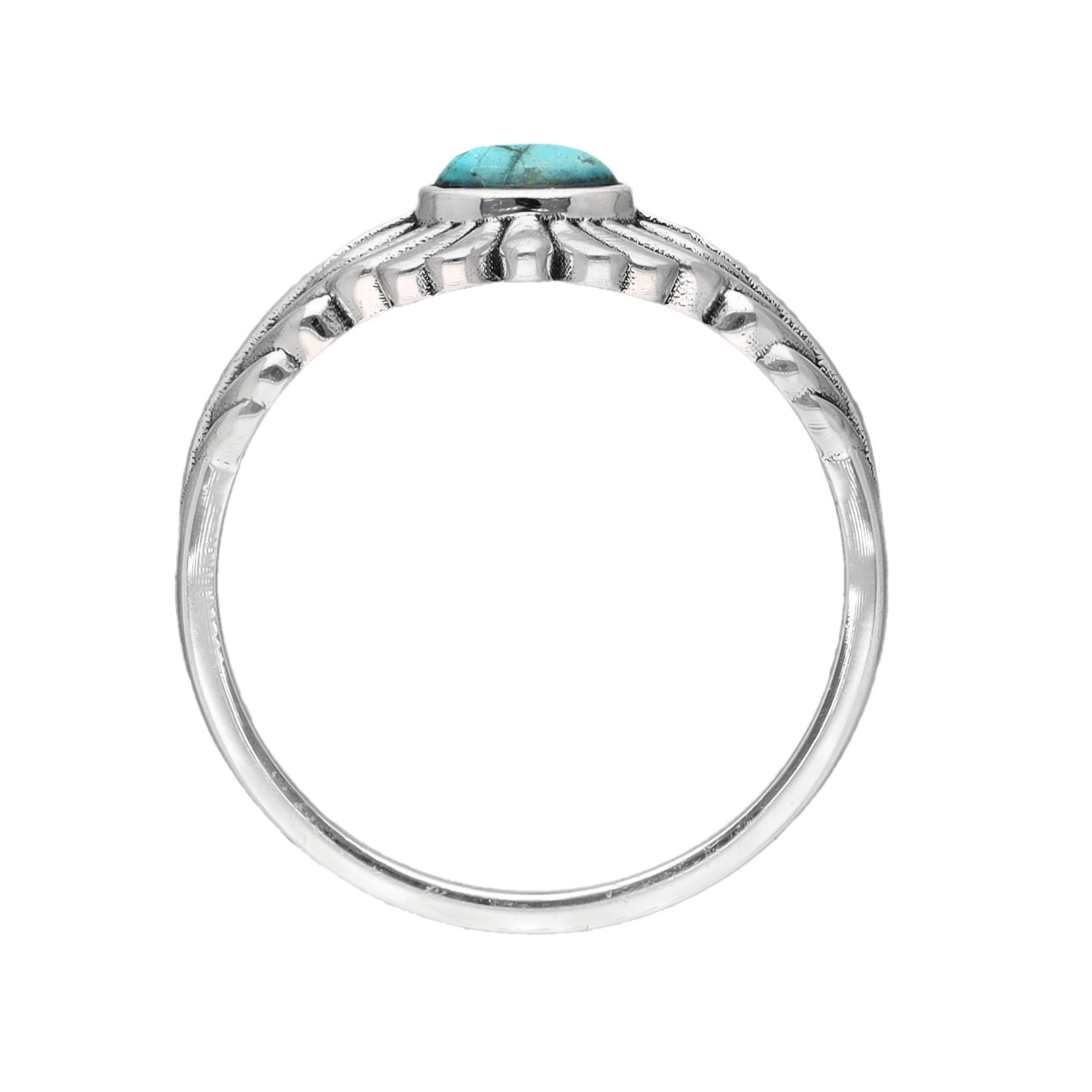 Bague solitaire en argent sterling avec turquoise Mohave