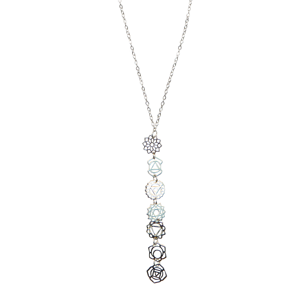 Collier Goutte à Sept Chakras Argent