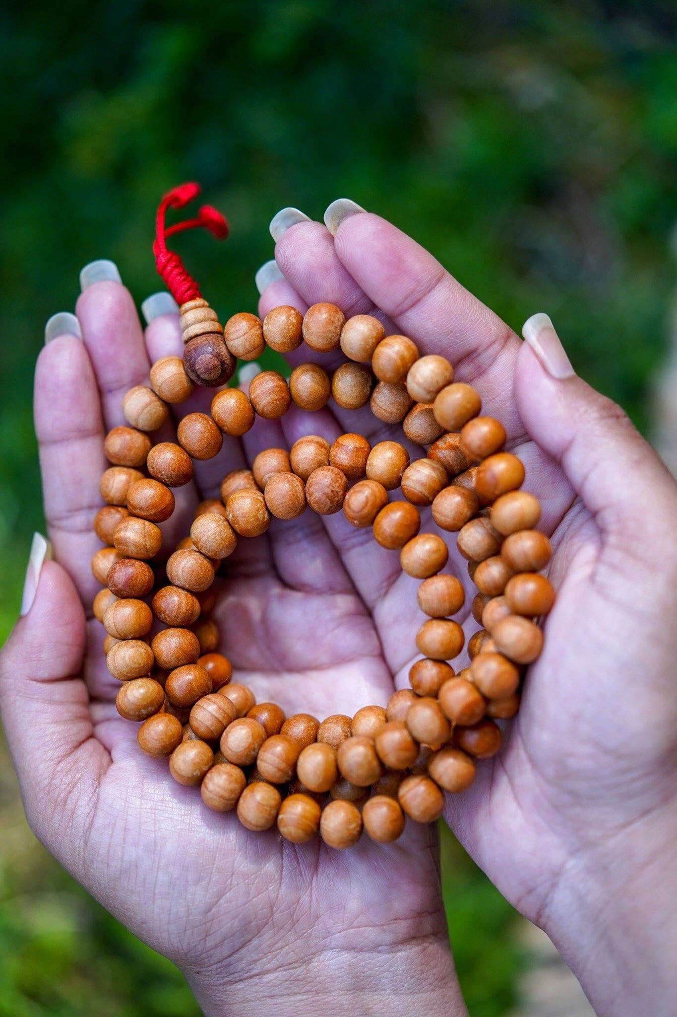 Collier Mala en bois de santal naturel NEPAL