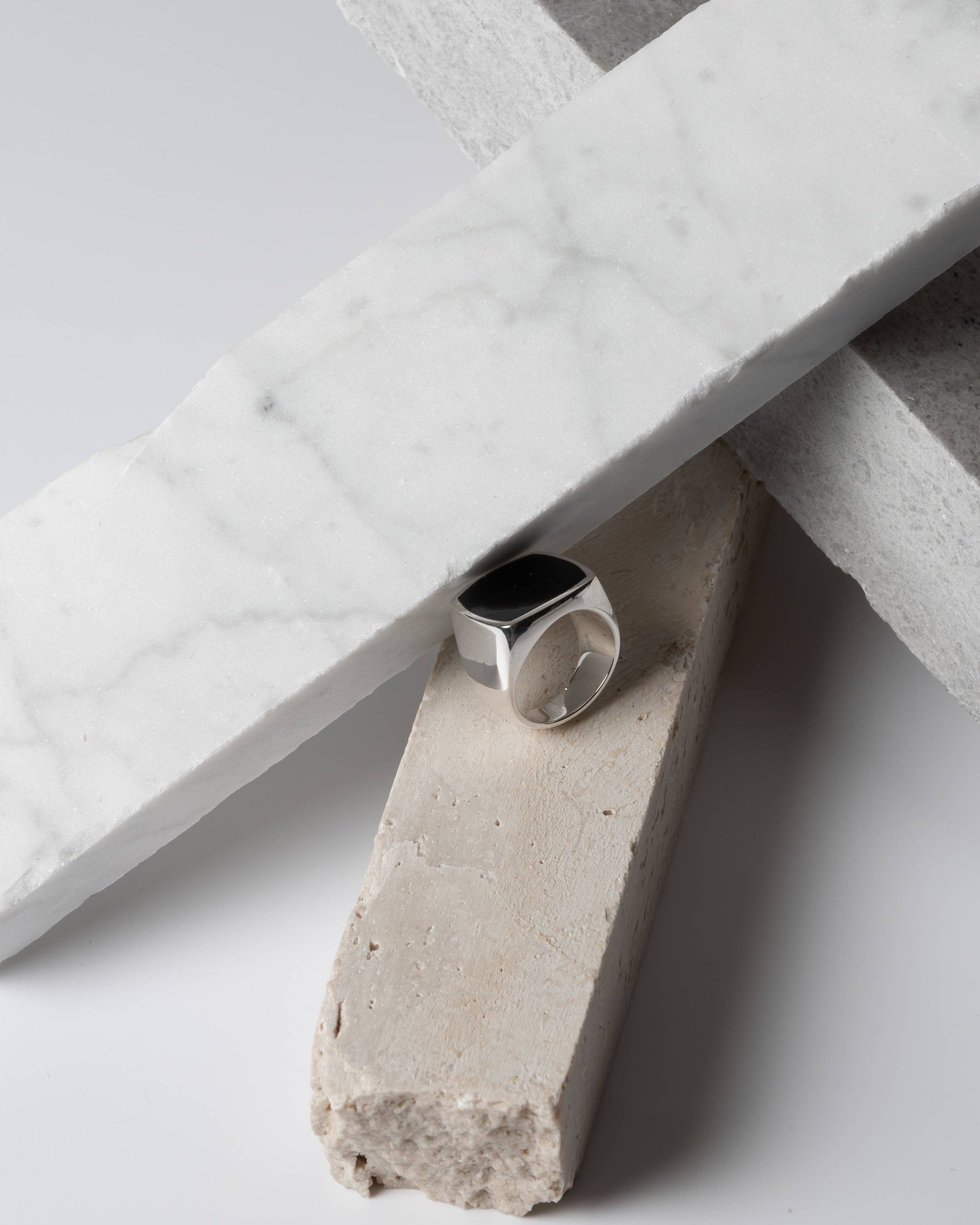Sydney Magna - Bague en argent sterling 925 en onyx noir - Homme