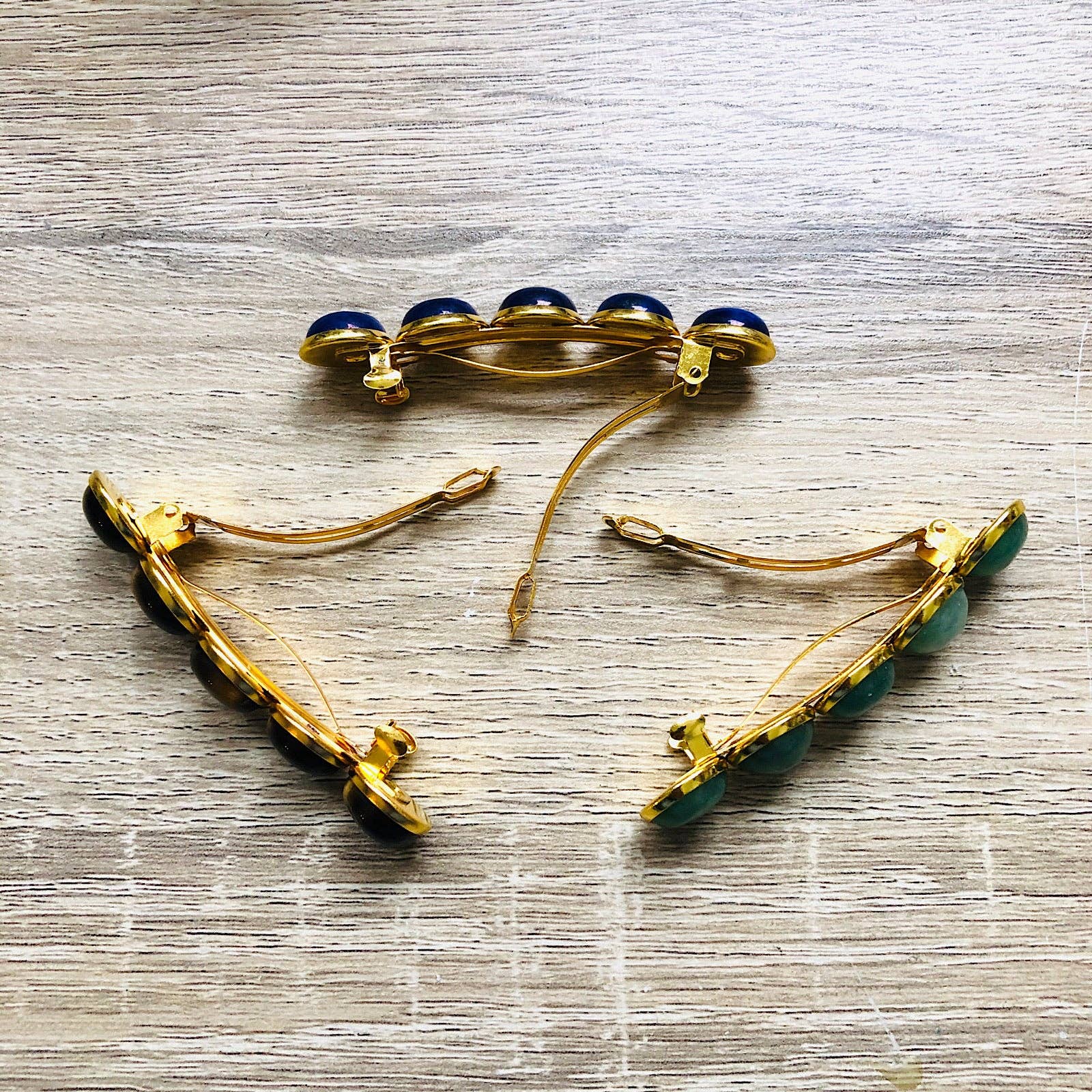 Grande barrette Estelle pierres naturelles