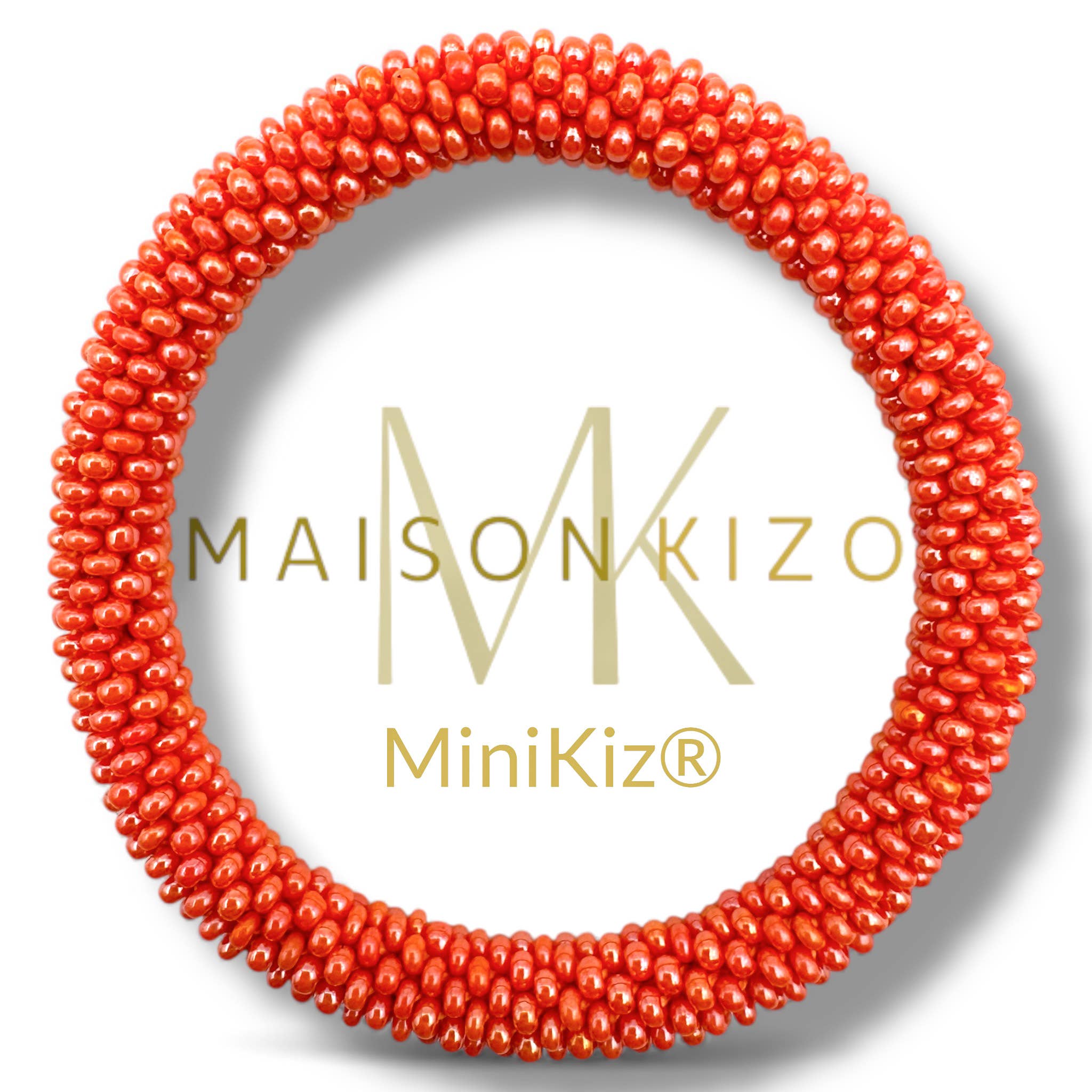 Bracelet népalais MINIKIZ enfant et petit poignet adulte K68 corail uni