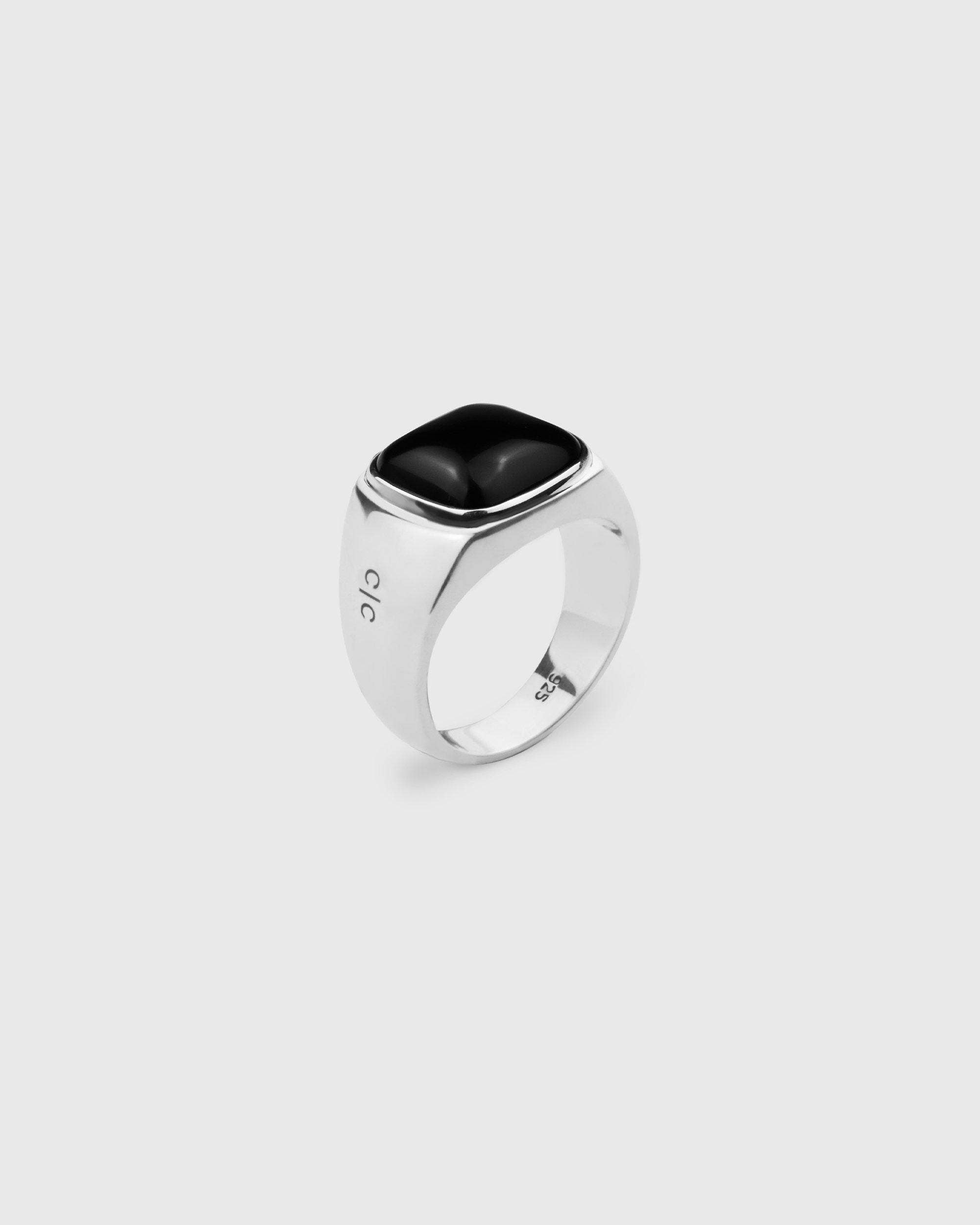 Bague Toulouse en argent sterling 925 avec Onyx noir pour homme