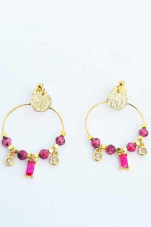 Boucles d'Oreilles Créole ZOE Rubis
