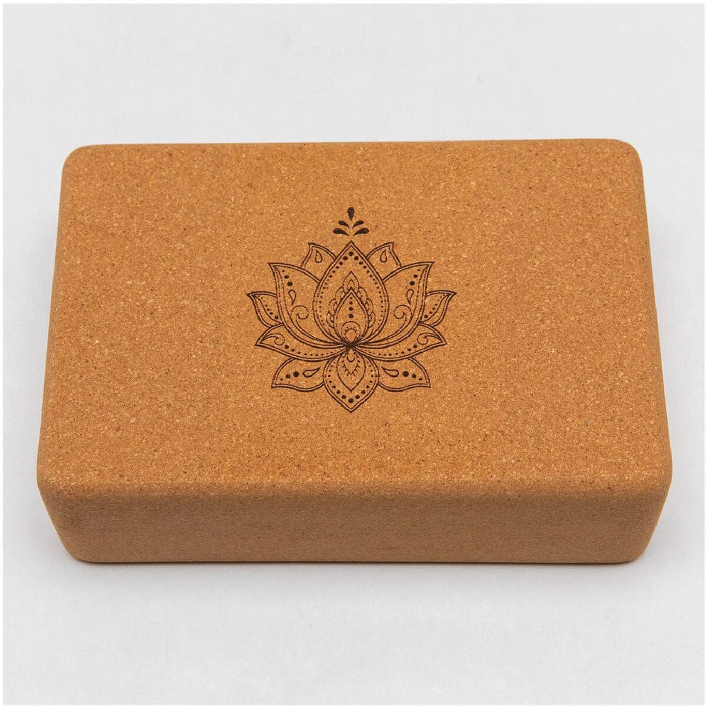 Yoga - Brique de yoga en liège | taille moyenne | coins arrondis | 22,5 x 15 x 7,5 cm