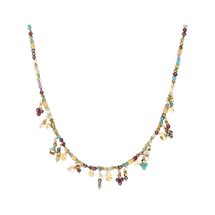 Collier KAMALA Peridot, Amazonite et Nacre