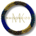 Nouvelle collection A/H 2026 Bracelet népalais B14 bleu lapis doré vert multi color