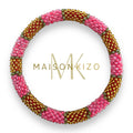 Bracelet népalais E48 Rose Doré kaki