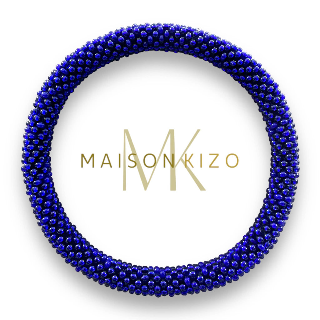 Bracelet népalais Bleu nuit lapis unis
