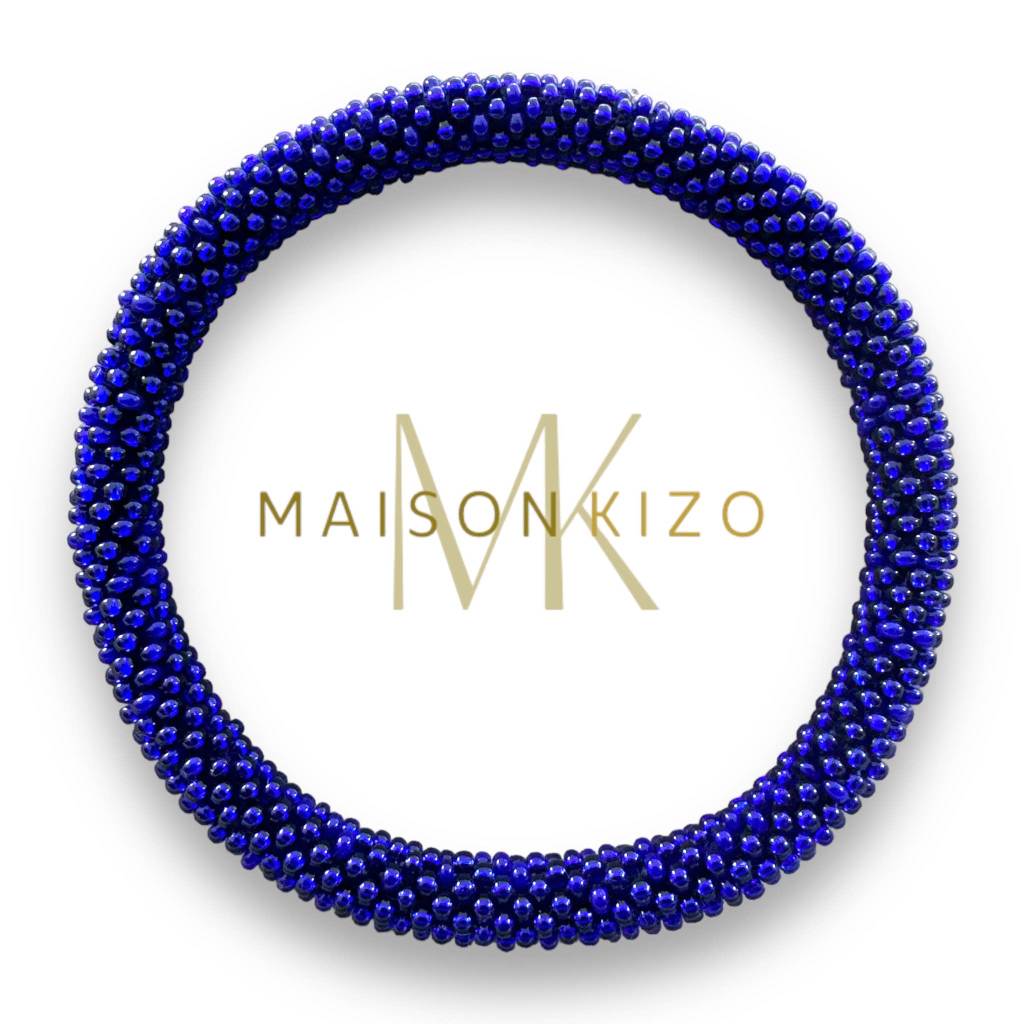 Bracelet népalais Bleu nuit lapis unis