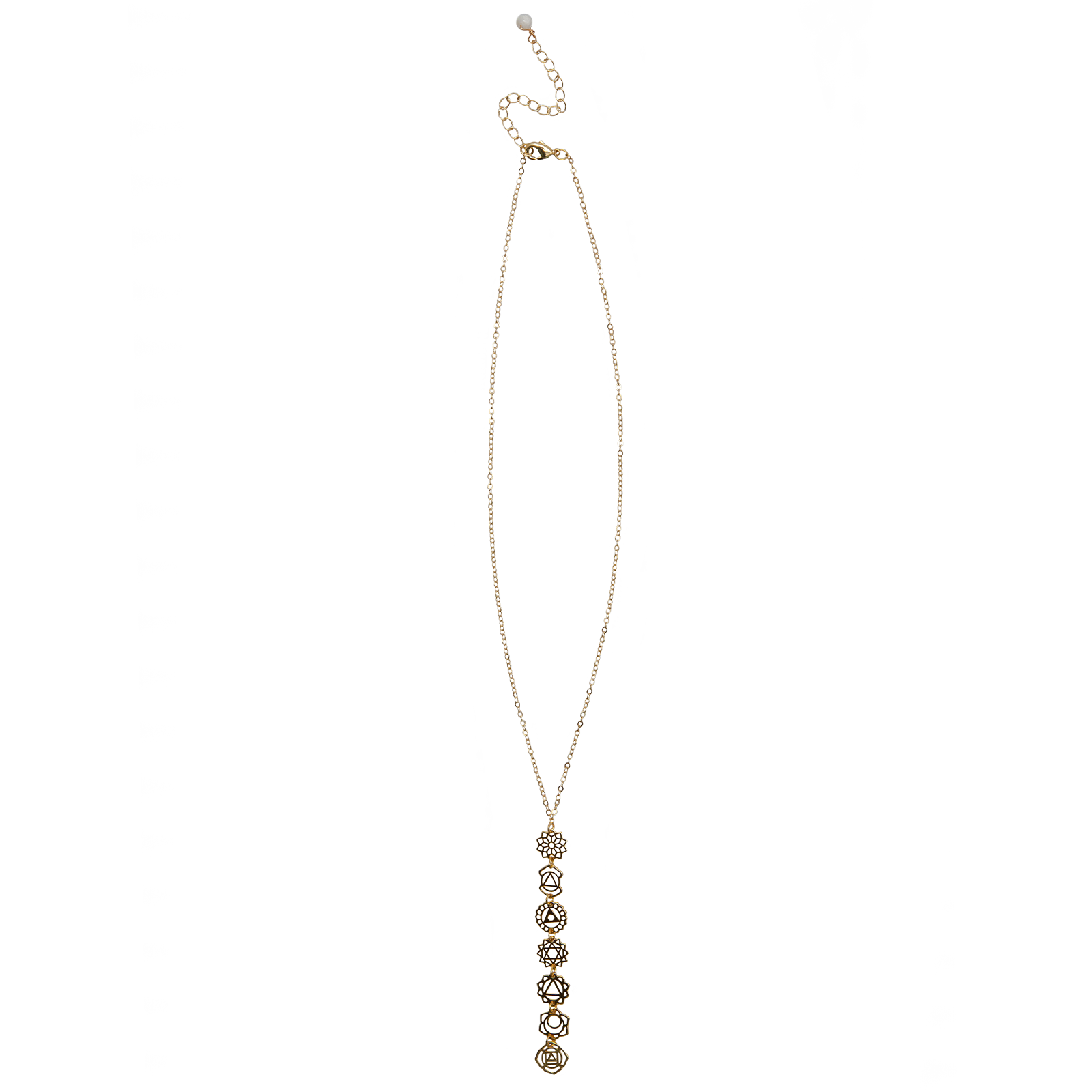 Collier Goutte Sept Chakras plaqué or