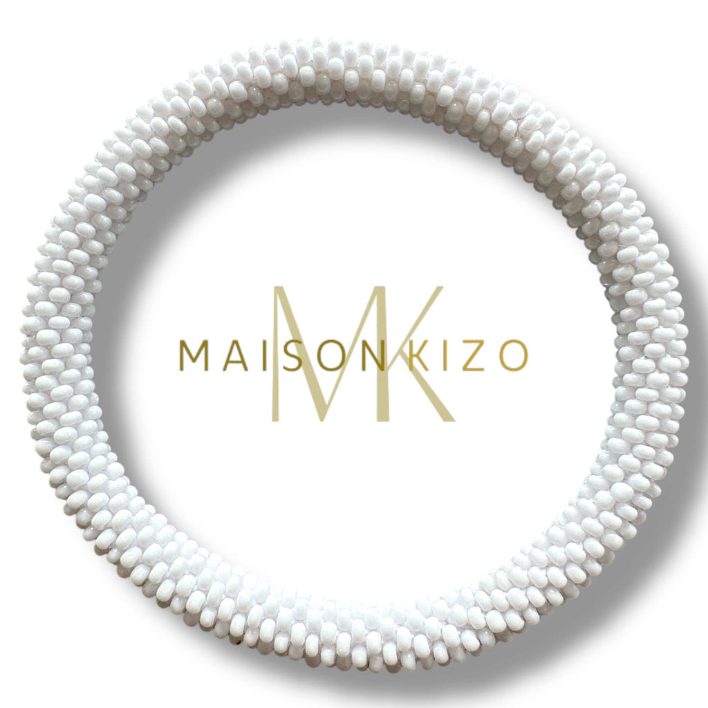 Bracelet népalais Blanc Mat