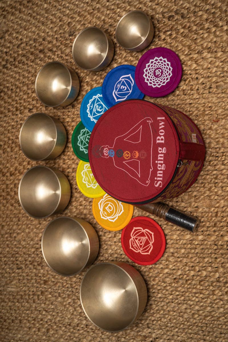 Bols tibétains Ensemble d'harmoniques des 7 chakras (Premium)