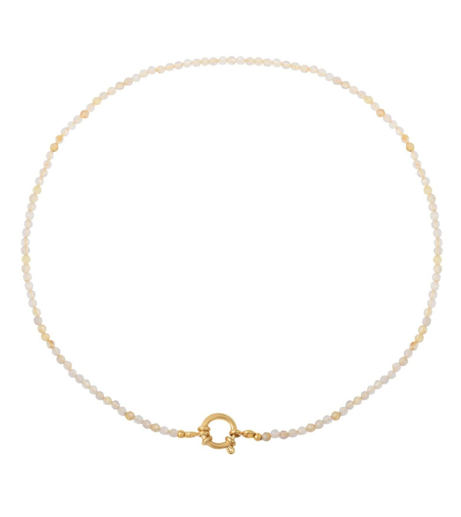 Collier NEIGE pierres en Citrine