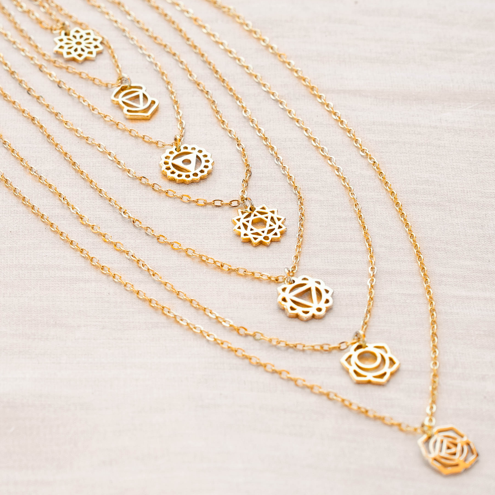 Collier Chakra du Cœur Plaqué Or